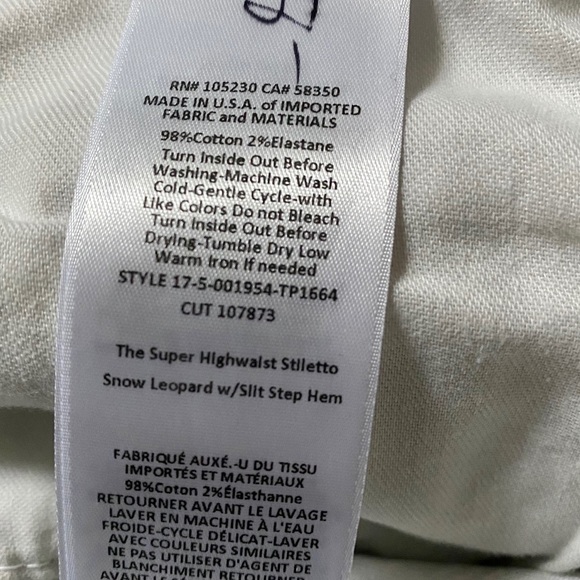 Current/Elliot Stiletto Jeans Snow Leopard - Picture 7 of 9